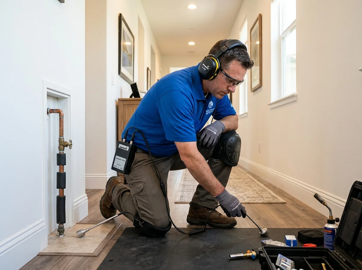Acoustic water leak detection in East Whittier CA